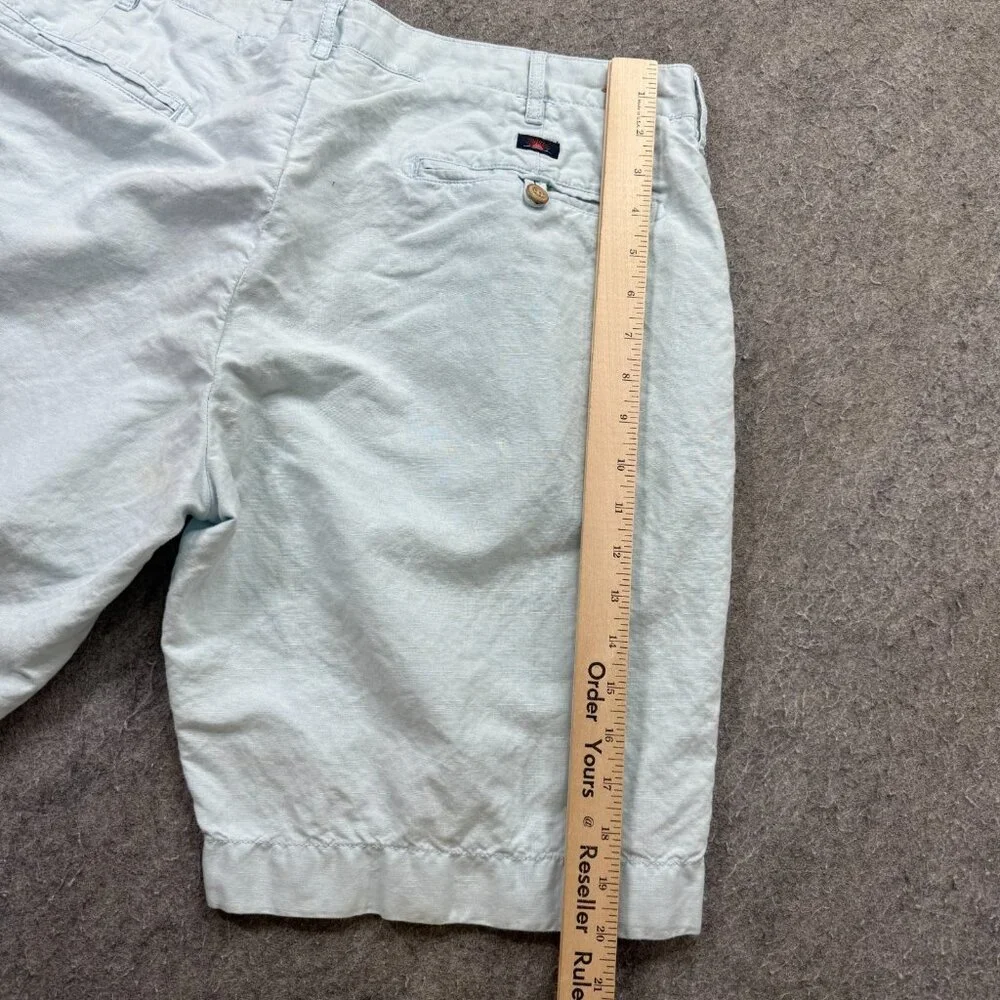 Faherty Tradewinds Linen Shorts Mens 36 Light Blue 10